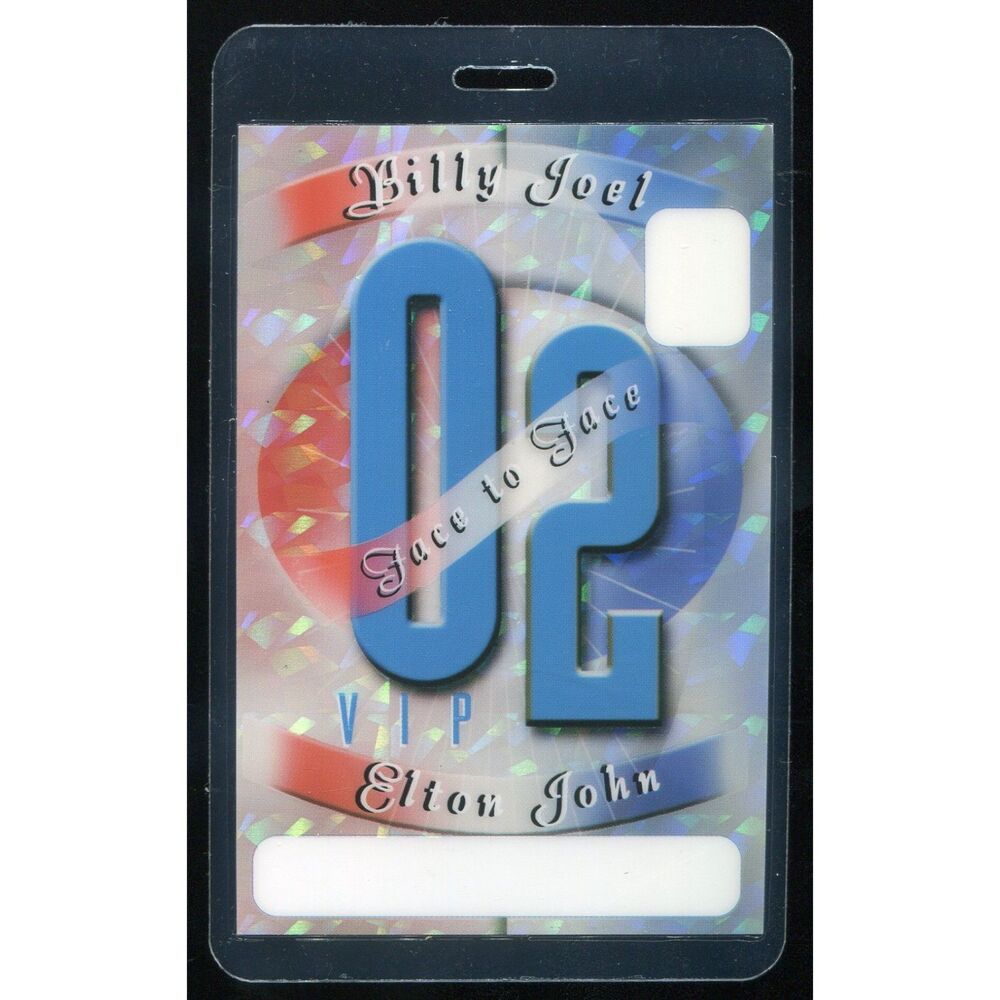 Vintage 2002 Billy Joel Elton John Concert Laminate Backstage VIP Pass